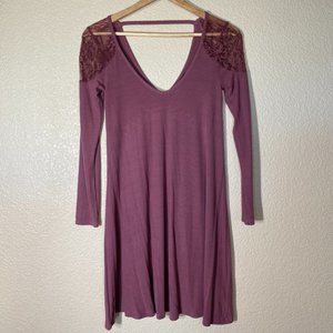 Burgundy Long Sleeve Dress